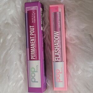 POP BEAUTY Permanent Pout Liquid Lip Color & Flashadow Liquid Eyeshadow Bundle